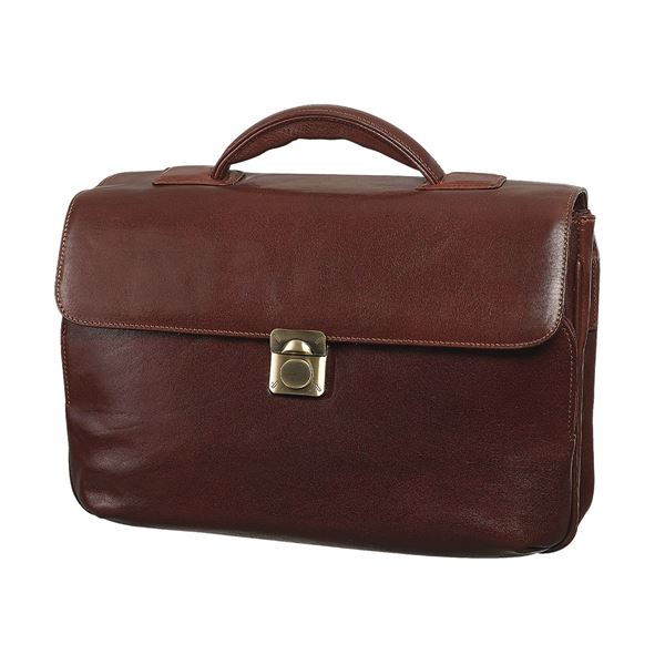 LEATHER LAPTOP BRIEFCASE 11.202.740 Brown