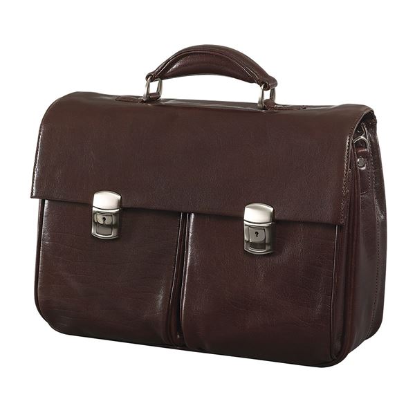 Picture of LEATHER LAPTOP BRIEFCASE 11.204.741 Dark Brown