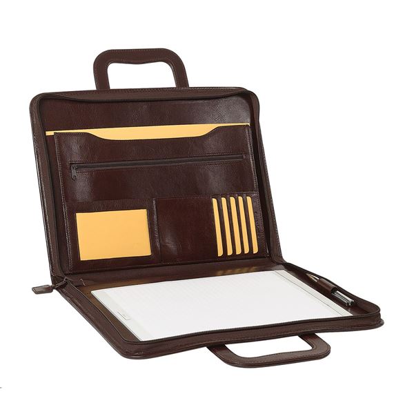 Picture of LEATHER A4 ZIPPED FOLDER 10.104.141 Dark Brown