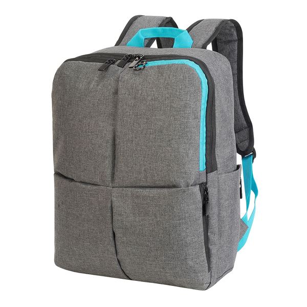 5822 HANNOVER ETERNAL LAPTOP BACKPACK Melange de Gris/ Turquesa