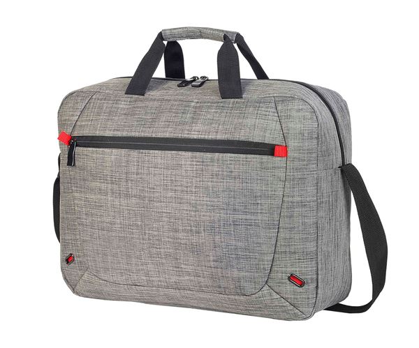 Bild von MARSEILLE MESSENGER LAPTOP BAG Grey Mélange / Red